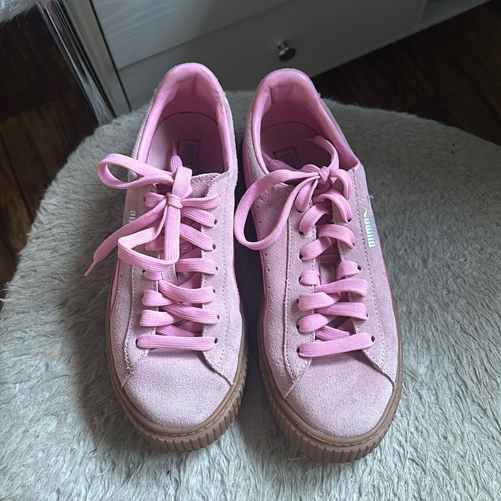 Pink puma sneakers
